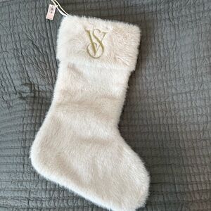 NWT Victoria's Secret Cream Faux Fur Stocking